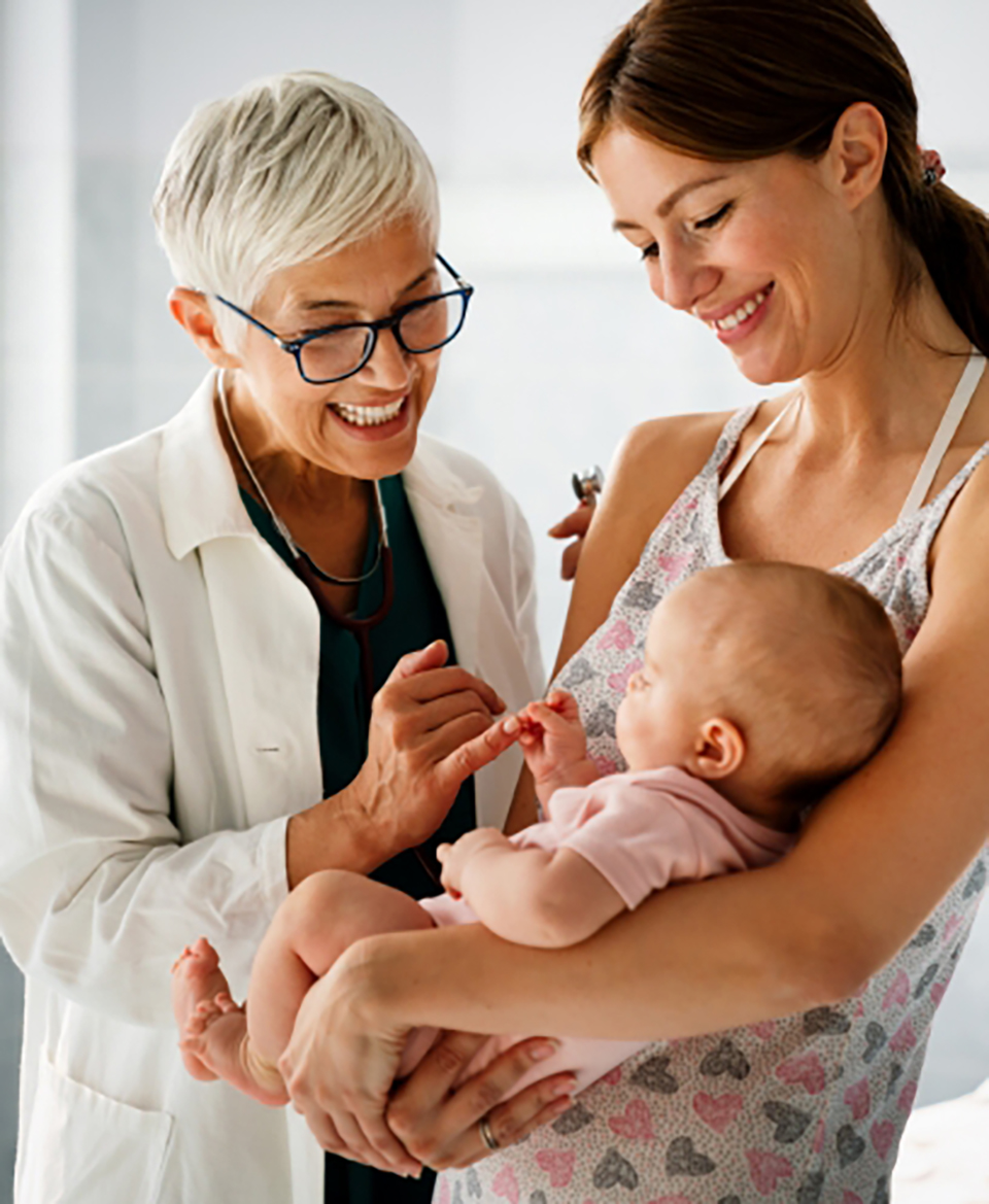 Mom and Baby with Doctor