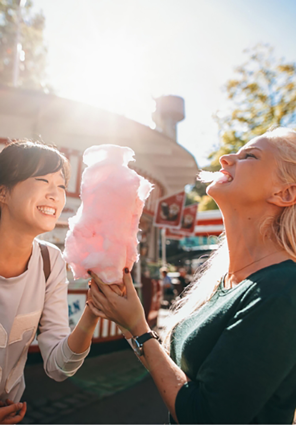 Eating cotton candy at the county fair in Richmond TX
