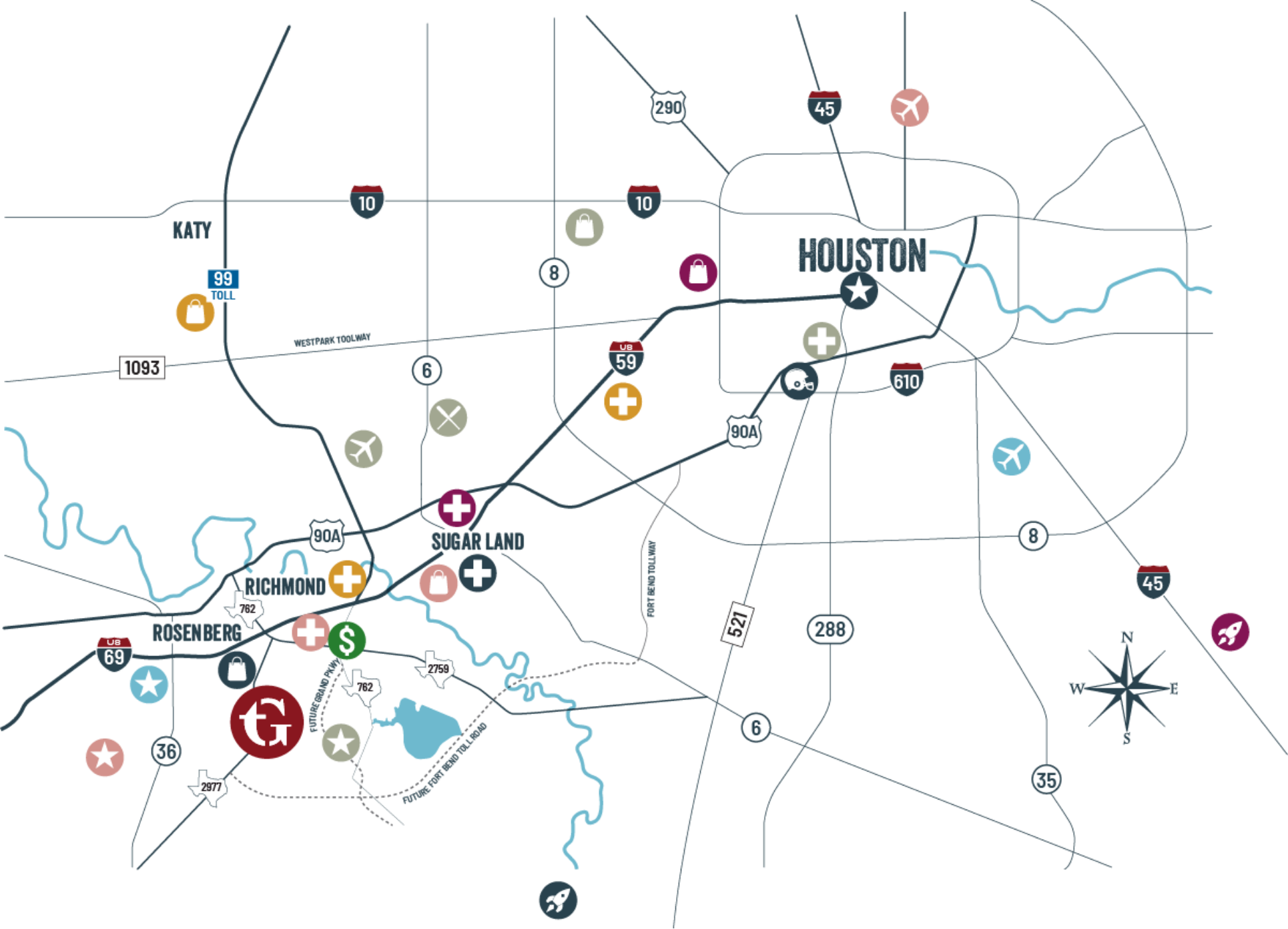 The George Fort Bend Area Map